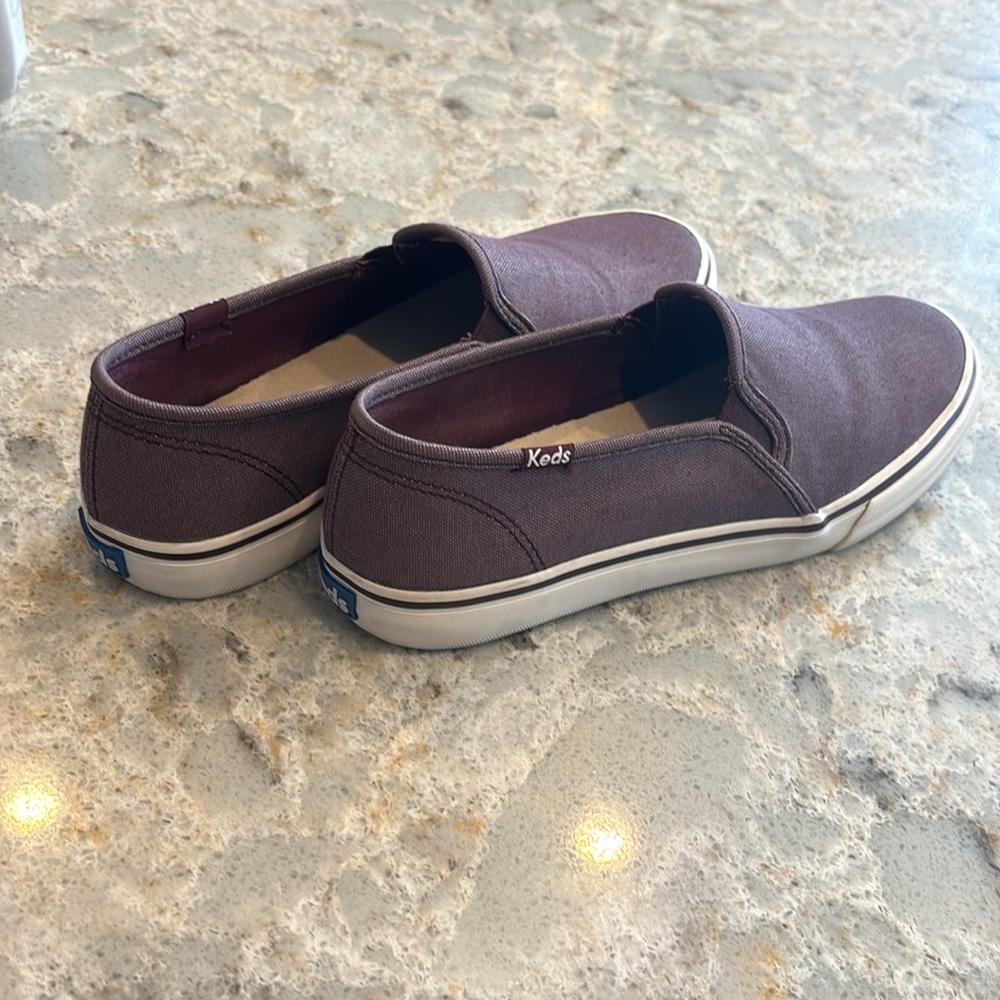 Women’s Keds Double Decker Shimmer Chambray Burgundy sneeker size 8 - Picture 4 of 8